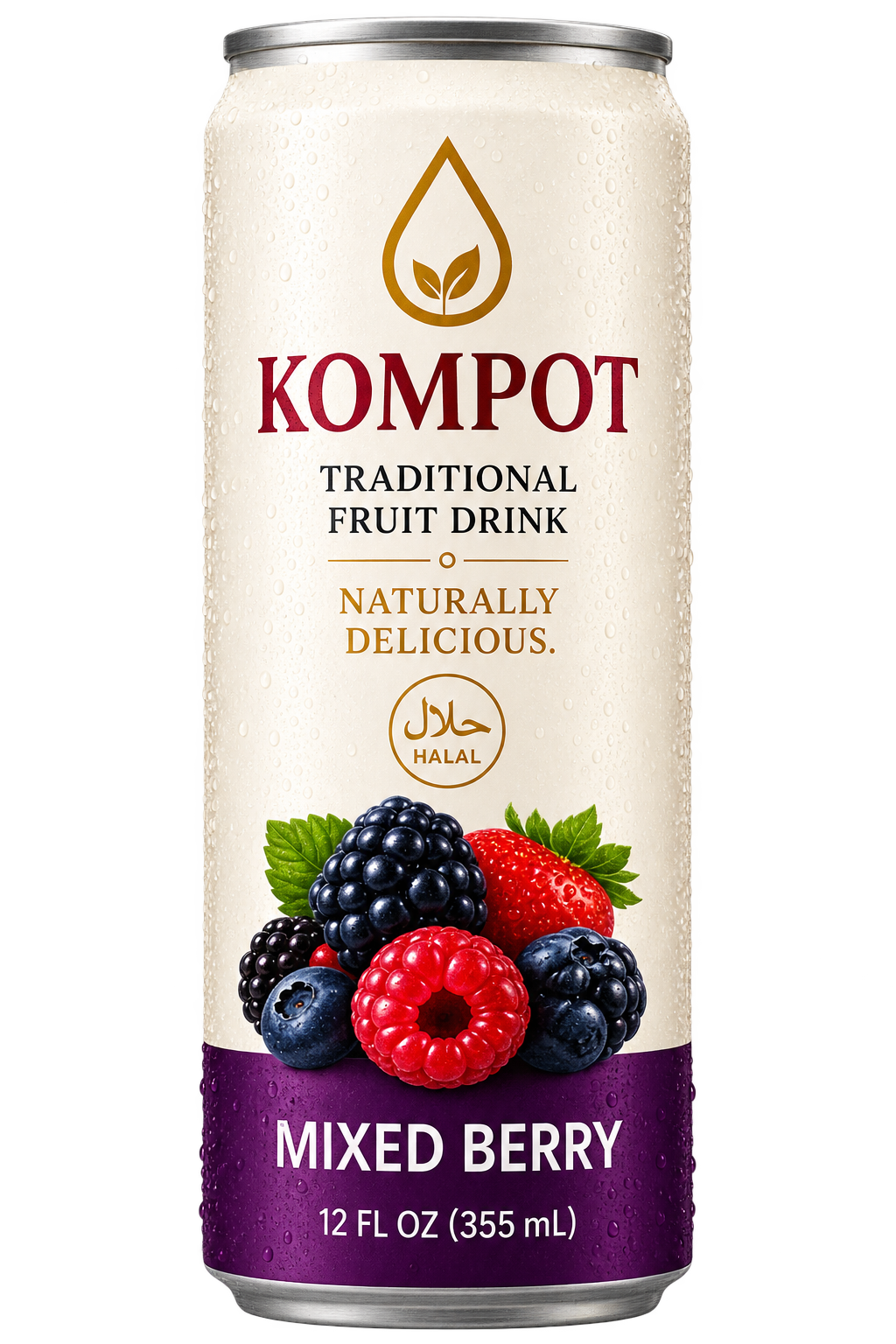 Mixed Berry Kompot Traditional NON alcohol Fruit Drink – 12 fl oz (15 Pack)
